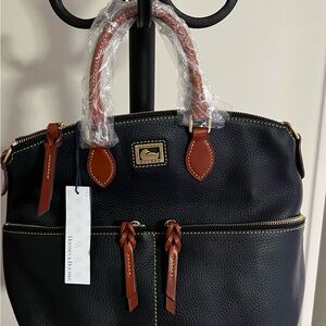 Dooney & Bourke Black and Brown Satchel